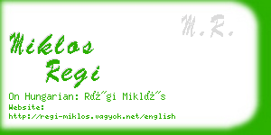 miklos regi business card